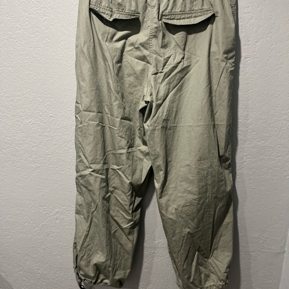 Divided Parachute Pants Womens Medium Gray Super Baggy Retro Banded Ankle - Picture 2 of 7